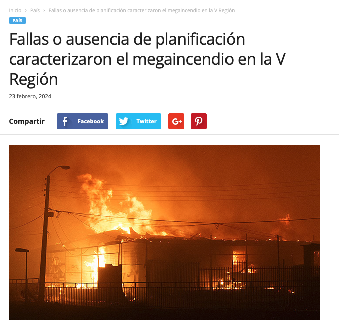 Nuevo Poder | Fallas o ausencia de planificación caracterizaron el megaincendio en la V Región