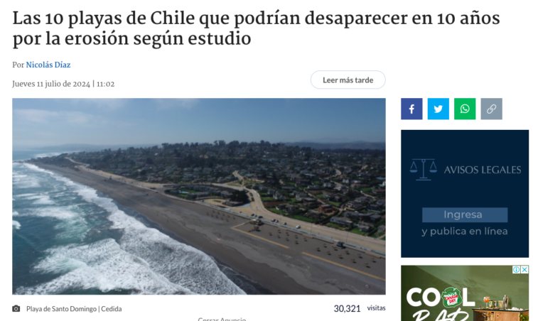 Bio Bio | Las 10 playas de Chile que podrían desaparecer en 10 años por la erosión según estudio