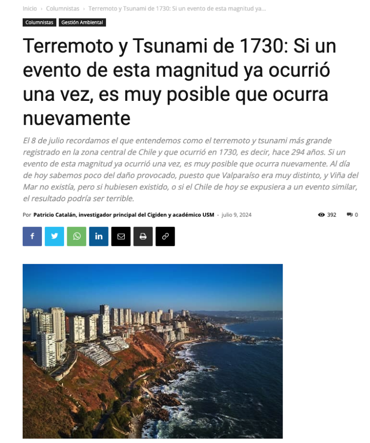 CodexVerde | Terremoto y Tsunami de 1730: Si un evento de esta magnitud ya ocurrió una vez, es muy posible que ocurra nuevamente