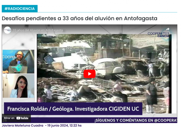 Cooperativa Ciencias | Desafíos pendientes a 33 años del aluvión en Antofagasta
