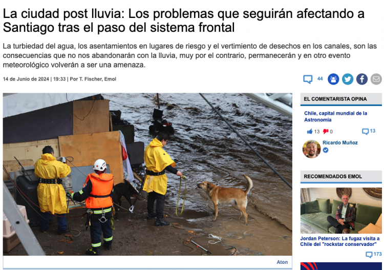 EMOL | La ciudad post lluvia: Los problemas que seguirán afectando a Santiago tras el paso del sistema frontal