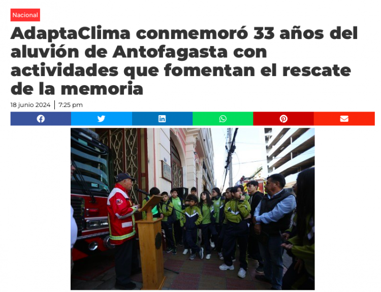 G5 Noticias | AdaptaClima conmemoró 33 años del aluvión de Antofagasta con actividades que fomentan el rescate de la memoria