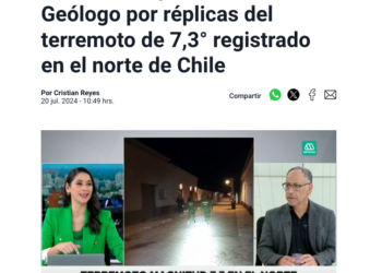 Meganoticias | «No es un enjambre sísmico»: Geólogo por réplicas del terremoto de 7,3° registrado en el norte de Chile