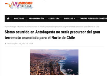 Musicoop | Sismo ocurrido en Antofagasta no sería precursor del gran terremoto anunciado para el Norte de Chile