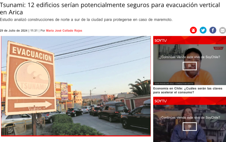 SoyChile.cl | Tsunami: 12 edificios serían potencialmente seguros para evacuación vertical en Arica