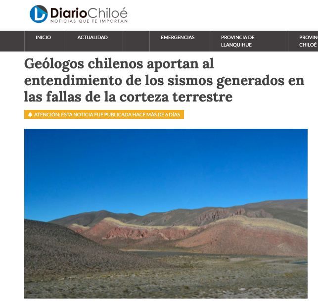 Diario Chiloé | Geólogos chilenos aportan al entendimiento de los sismos generados en las fallas de la corteza terrestre