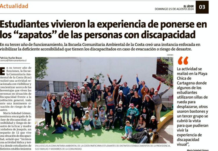 El Líder de San Antonio | Estudiantes vivieron la experiencia de ponerse en los «zapatos» de las personas con discapacidad