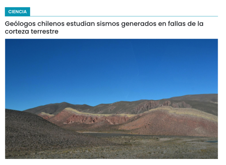 Cooperativa Ciencias | Geólogos chilenos estudian sismos generados en fallas de la corteza terrestre