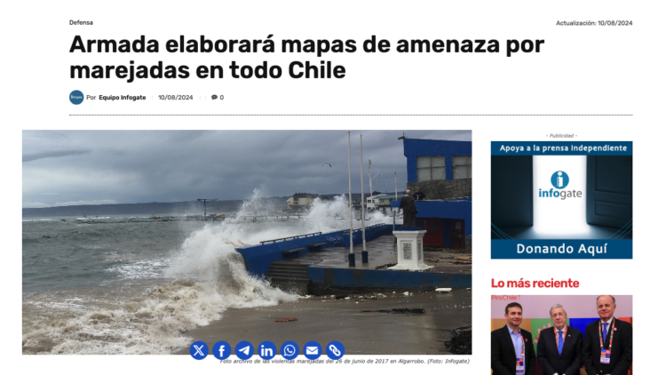 Infogate | Armada elaborará mapas de amenaza por marejadas en todo Chile