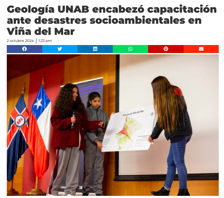 G5 Noticias | Geología UNAB encabezó capacitación ante desastres socioambientales en Viña del Mar