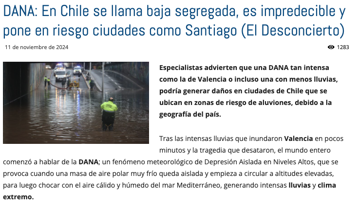 Cr2 | DANA: En Chile se llama baja segregada, es impredecible y pone en riesgo ciudades como Santiago