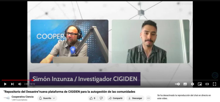 Cooperativa Ciencia | Repositorio del Desastre»nueva plataforma de CIGIDEN para la autogestión de las comunidades