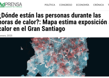 AdPrensa | ¿Dónde están las personas durante las horas de calor?: Mapa estima exposición al calor en el Gran Santiago