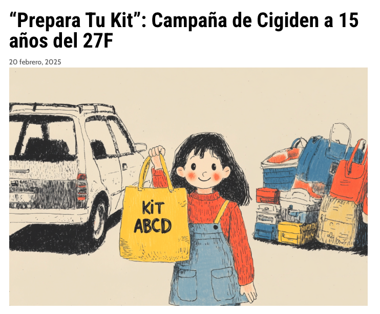 Ad Prensa | “Prepara Tu Kit”: Campaña de Cigiden a 15 años del 27F