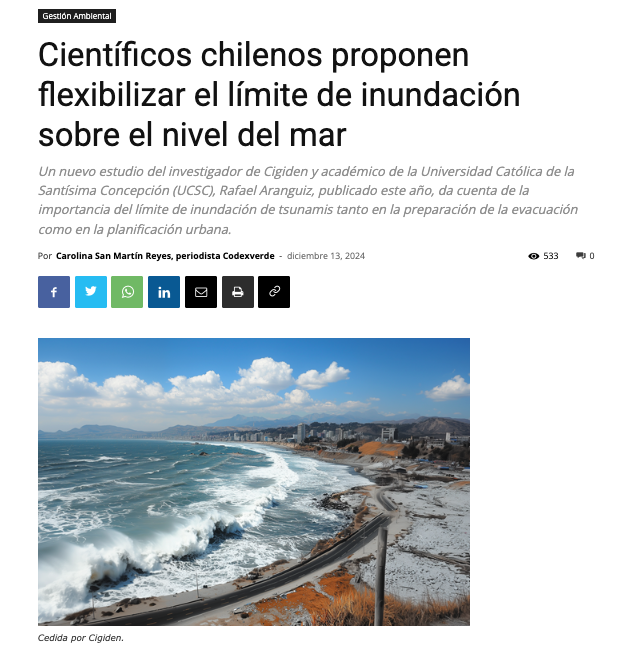 CodexVerde | Científicos chilenos proponen flexibilizar el límite de inundación sobre el nivel del mar