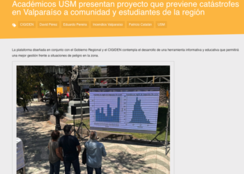 Red G9 | Académicos USM presentan proyecto que previene catástrofes en Valparaíso a comunidad y estudiantes de la región