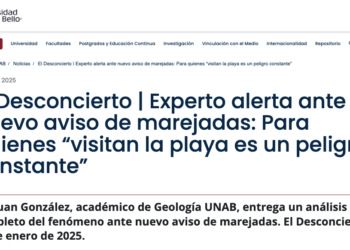 UNAB | El Desconcierto | Experto alerta ante nuevo aviso de marejadas: Para quienes “visitan la playa es un peligro constante”
