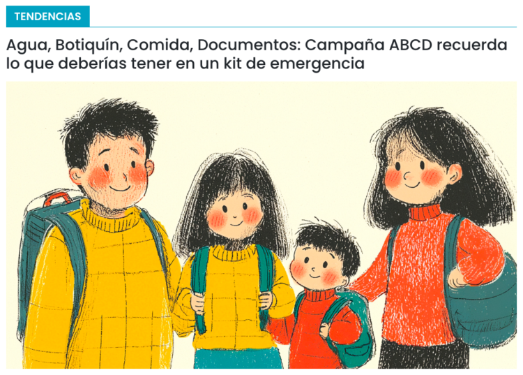 Cooperativa Ciencias | Agua, Botiquín, Comida, Documentos: Campaña ABCD recuerda lo que deberías tener en un kit de emergencia