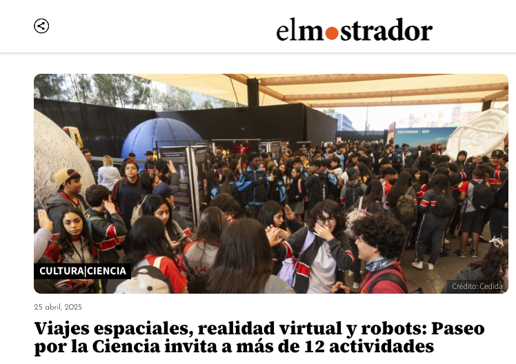 El Mostrador | Viajes espaciales, realidad virtual y robots: Paseo por la Ciencia invita a más de 12 actividades