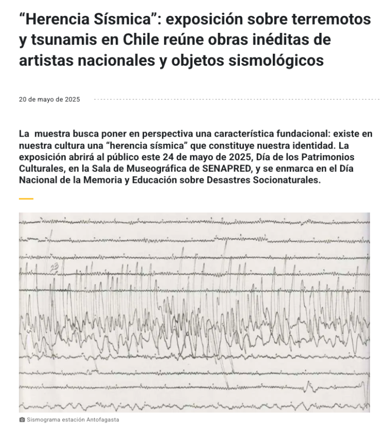 Escuela de Arte UC | “Herencia Sísmica”: exposición sobre terremotos y tsunamis en Chile reúne obras inéditas de artistas nacionales y objetos sismológicos