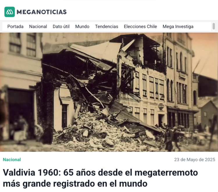 Meganoticias | Valdivia 1960: 65 años desde el megaterremoto más grande registrado en el mundo
