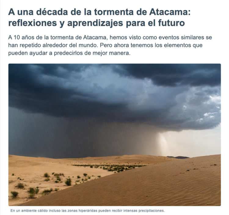 Meteored | A una década de la tormenta de Atacama: reflexiones y aprendizajes para el futuro