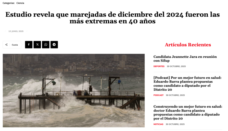 Radio Nuevo Mundo | Estudio revela que marejadas de diciembre del 2024 fueron las más extremas en 40 años